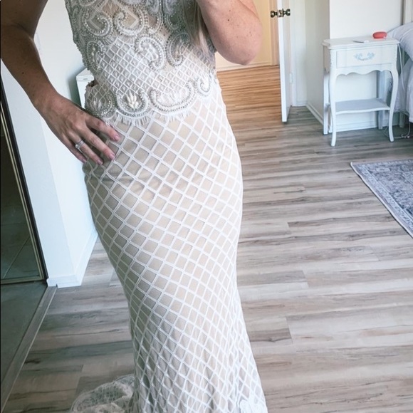 Elegant Beaded Lace Ball Gown Wedding Dress - Picture 7 of 10